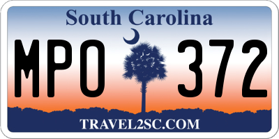 SC license plate MPO372