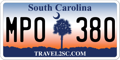SC license plate MPO380