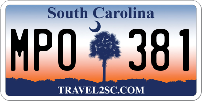 SC license plate MPO381