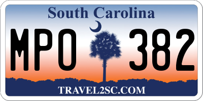 SC license plate MPO382