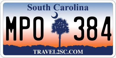 SC license plate MPO384