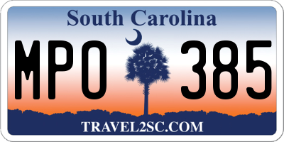 SC license plate MPO385