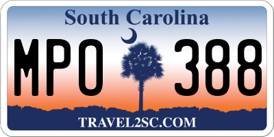 SC license plate MPO388