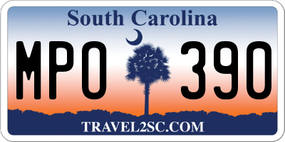 SC license plate MPO390