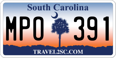 SC license plate MPO391