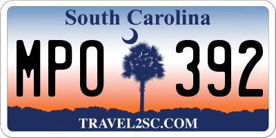 SC license plate MPO392