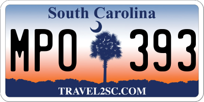 SC license plate MPO393
