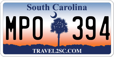 SC license plate MPO394