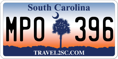SC license plate MPO396