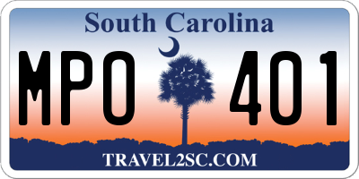 SC license plate MPO401