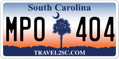 SC license plate MPO404