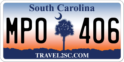 SC license plate MPO406