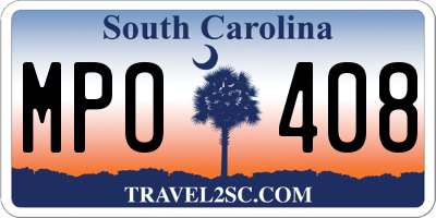SC license plate MPO408