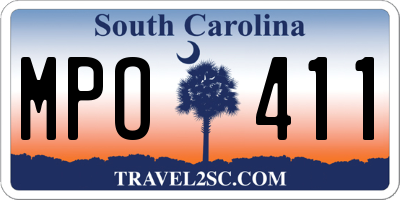 SC license plate MPO411
