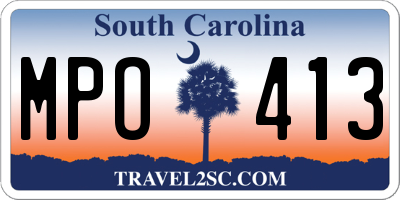 SC license plate MPO413