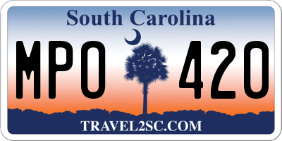 SC license plate MPO420
