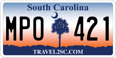 SC license plate MPO421