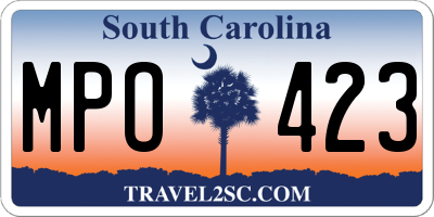 SC license plate MPO423