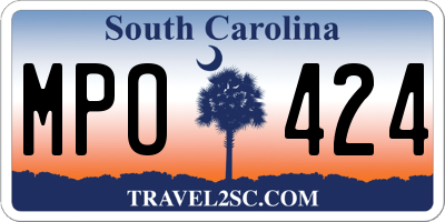 SC license plate MPO424