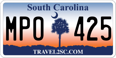 SC license plate MPO425