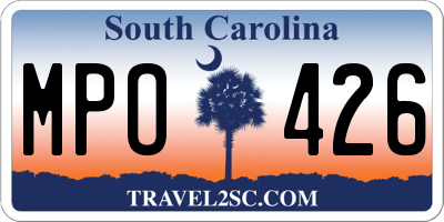 SC license plate MPO426