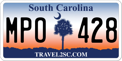 SC license plate MPO428
