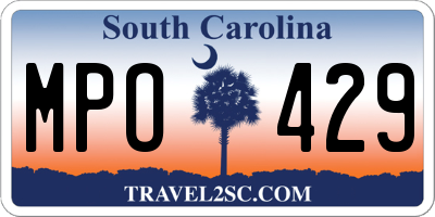 SC license plate MPO429