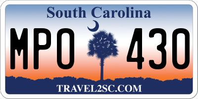 SC license plate MPO430