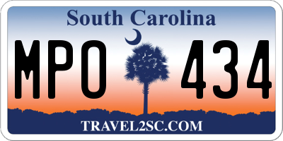 SC license plate MPO434