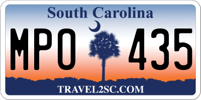 SC license plate MPO435