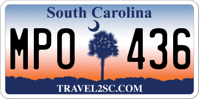 SC license plate MPO436