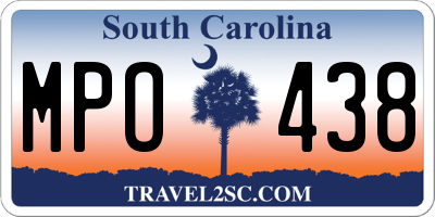 SC license plate MPO438