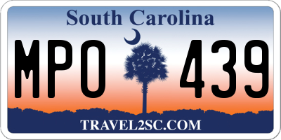SC license plate MPO439