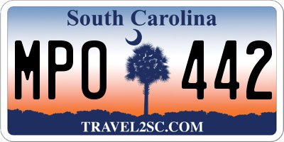 SC license plate MPO442