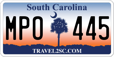 SC license plate MPO445