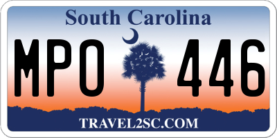 SC license plate MPO446