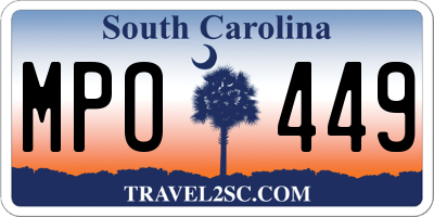 SC license plate MPO449