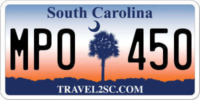 SC license plate MPO450