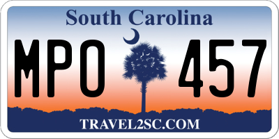 SC license plate MPO457
