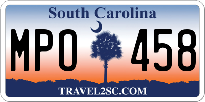 SC license plate MPO458