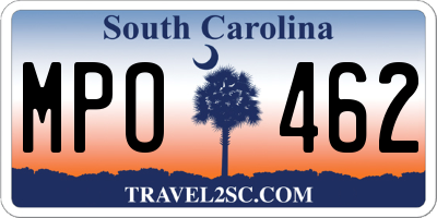 SC license plate MPO462