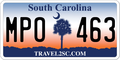 SC license plate MPO463