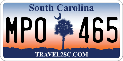 SC license plate MPO465
