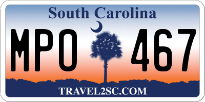 SC license plate MPO467