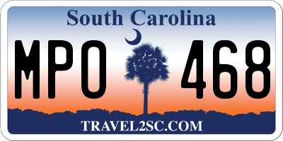 SC license plate MPO468