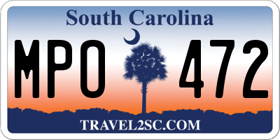 SC license plate MPO472