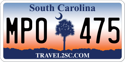 SC license plate MPO475