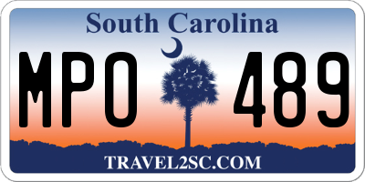 SC license plate MPO489