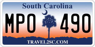 SC license plate MPO490