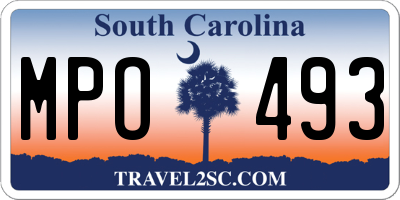 SC license plate MPO493